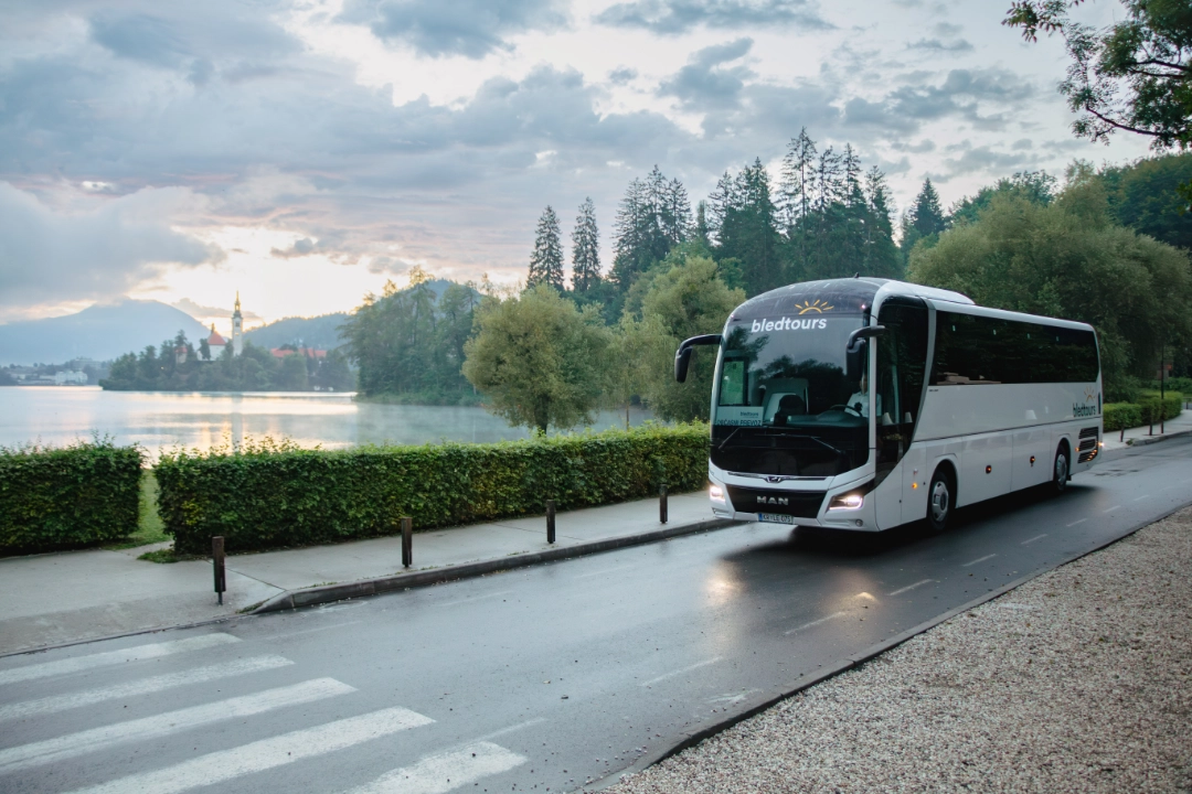 Bled Tours group bus transport vehicle for excursions, airport transfers and organized travel
